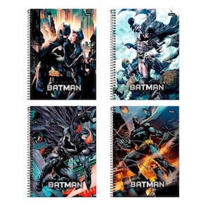 Caderno Espiral Foroni Universitário Capa Dura Batman 15 Matérias 240 Folhas - Embalagem com 2 Unidades