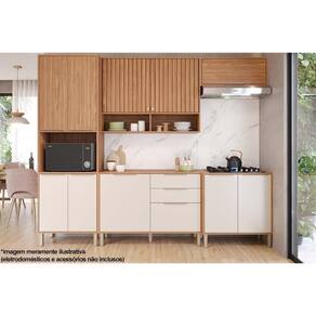 Cozinha Modulada MGM Divina 5 Peças (2Aéreos+2Balcões+1Paneleiro) CZ002 Freijo/Off White-MGM