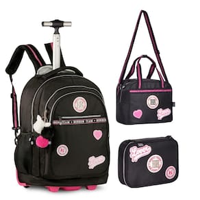 Kit Mochila De Rodinhas Oficial Rebecca Bonbon Rb24008 Preto