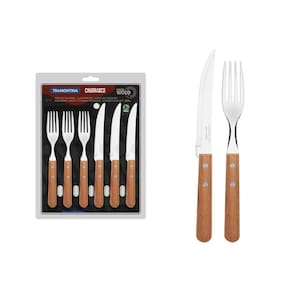 Jogo De Talheres 12Pçs Aço Inox P/Churrasco Tramontina