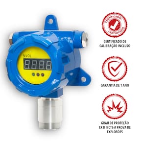 Detector de Gás Fixo para CO com Certificado de Calibração