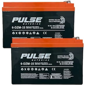 Bateria de Ciclo Profundo 12V 15Ah Pulse Kit com 2