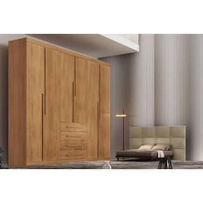 Guarda Roupa Casal 6 Portas e 4 Gavetas Capri Naturale - Rufato