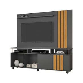 Rack e Painel para TV até 70 Polegadas Atraente JCM Móveis Grafite/Cinamomo