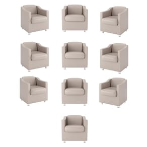 Kit 10 Poltronas Decorativas Tilla Tecido Sintético