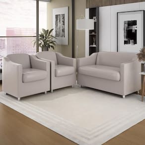 Kit 2 Poltronas e 1 Namoradeira Tilla em Tecido Sintético