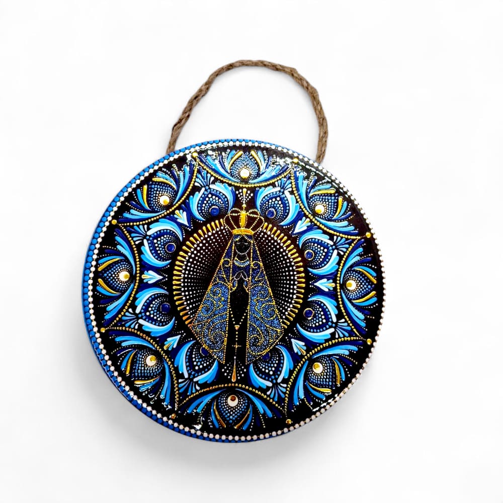Enfeite Nossa Senhora Aparecida Porcelana Detalhada 16 cm