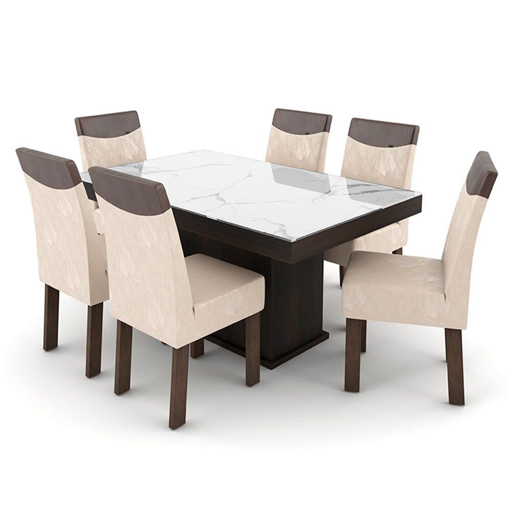 Conjunto Mesa com 6 Cadeiras Talismã Milão 160x93