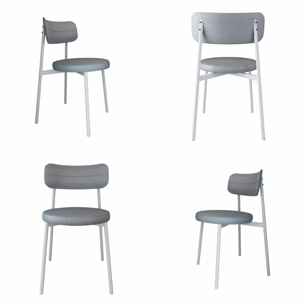 Cadeira Kyta fixa C/4 Pés 50 X 44,7 X 83,8 cm Pés Brancos