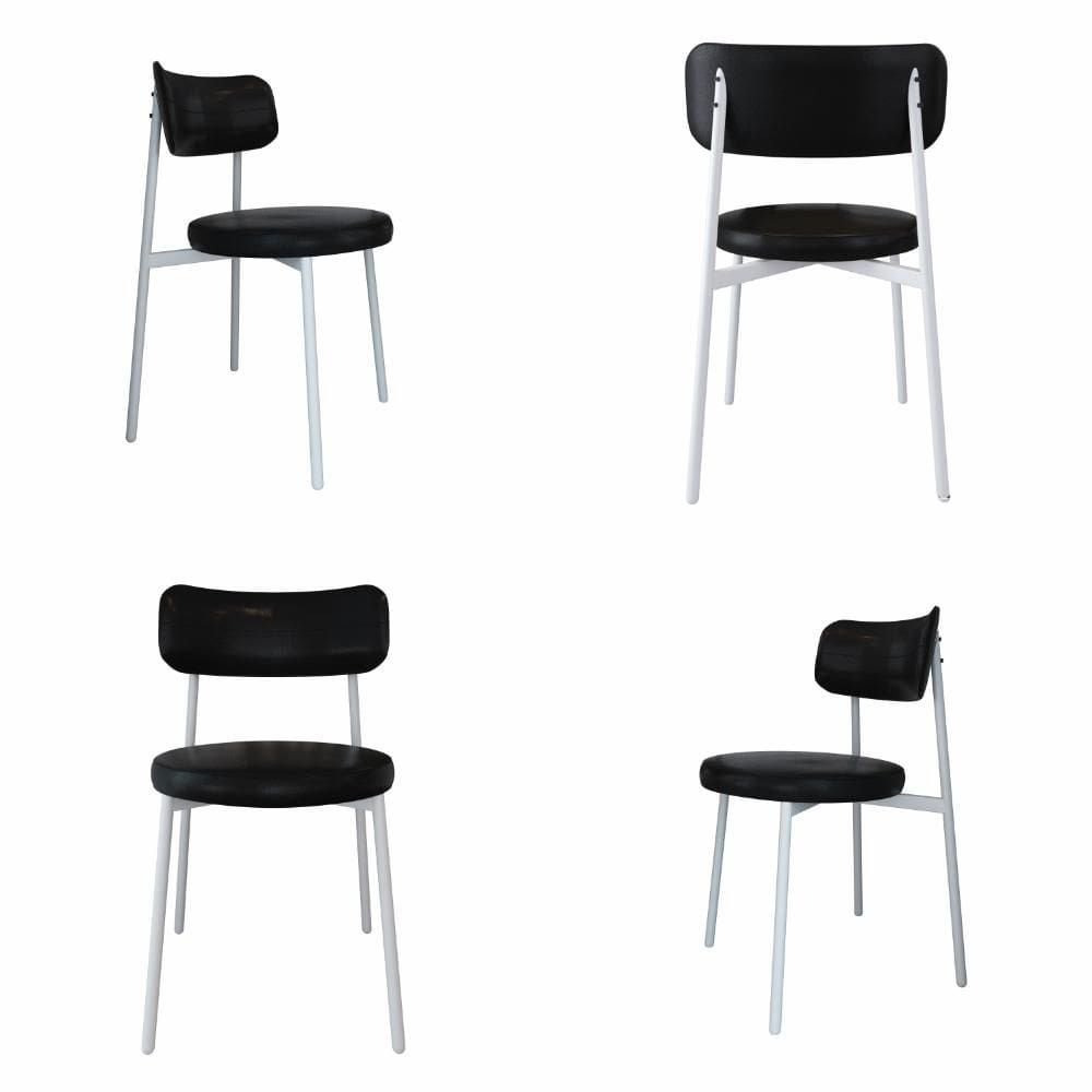 4 Unidades Cadeira Kyta fixa C/4 Pés 50 X 44,7 X 83,8 cm Pés Brancos