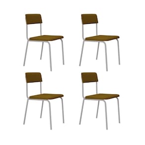 Cadeira Estofada Fixa Empilhável Fit C/04 Un c/Pés Brancos.