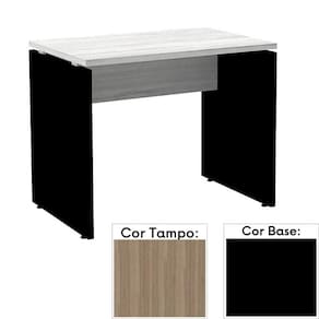 Mesa de Escritório Pé Painel PE25 em MDP 150 x 60 cm Cor Noce Naturalle e Base Preta