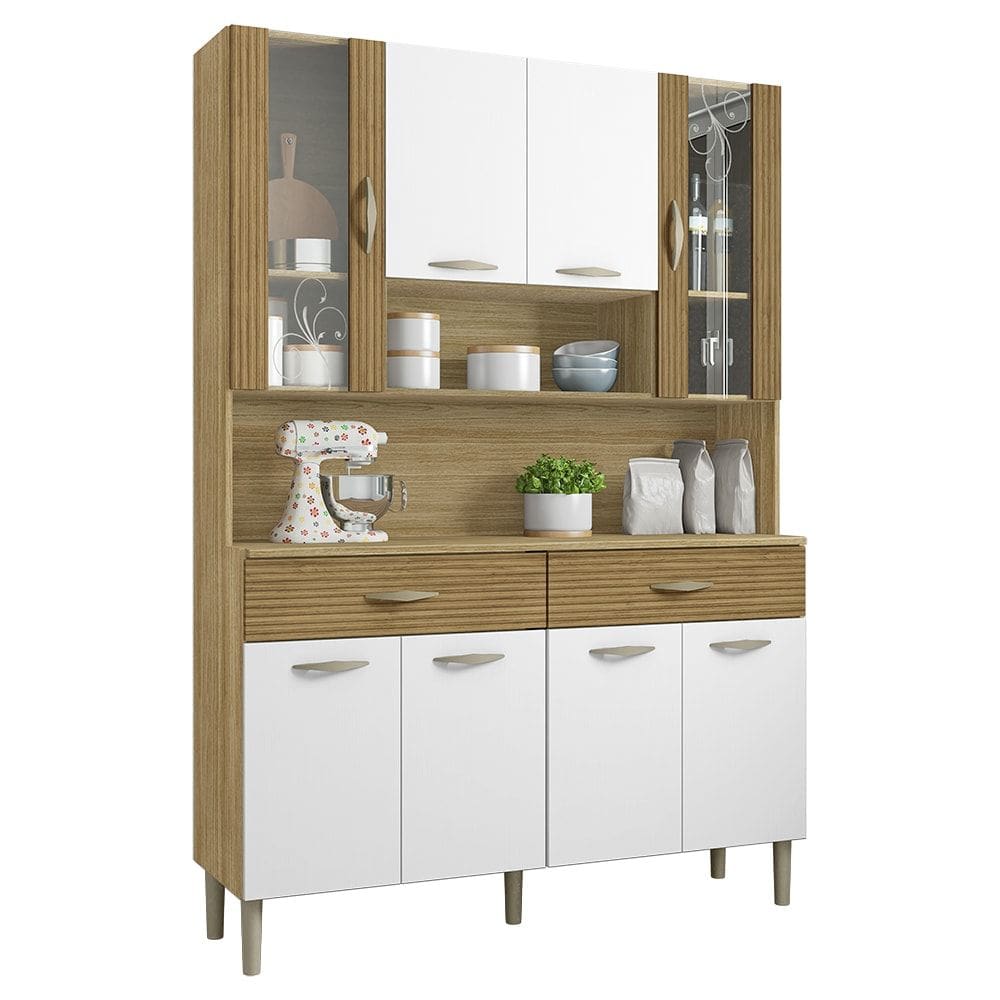 Kit Cozinha 8P 2G 122 cm Golden Freijo Supremo Cp Ripado Freijo KTP