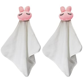 Kit Com 2 Naninha Toalhinha Pano De Mão Prendedor De Coelho
