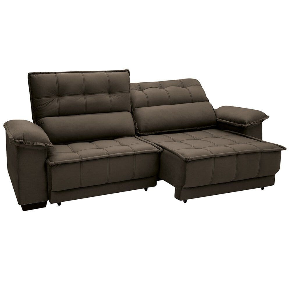 Sofá Reclinável e Retrátil 2,54 m Linoforte Terraza