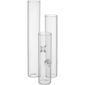 VASO DECORATIVO ENFEITE CASA TUBOS HOME&CO BOROSSILICATO 9x22x22cm TRANSPARENTE