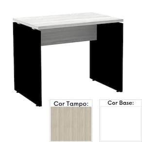 Mesa de Escritório Pé Painel PE25 em MDP 150 x 60 cm Cor Nogueira CasaBlanca e Base Branca