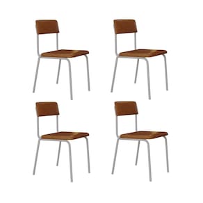 Cadeira Estofada Fixa Empilhável Fit C/04 Un c/Pés Brancos.