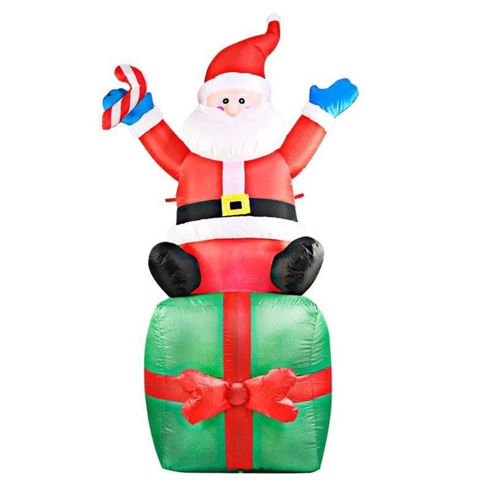 Papai Noel Inflável Sentado No Saco De Presente 1,90M Bivolt
