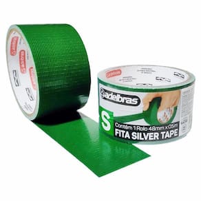 Kit 5 Fitas Adesiva Silver Tape Alta Fixação 48MmX5M Verde