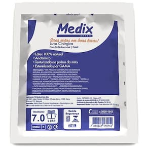 Luva Cirurgica Latex C Po Tam 7.0 Par 5917 -Medix