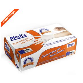 Luva Procedimento Latex Com Po Tam M 100Un 30 -Medix