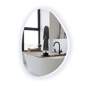 Espelho Lapidado Banheiro Quarto Sala Com LED Branco Frio