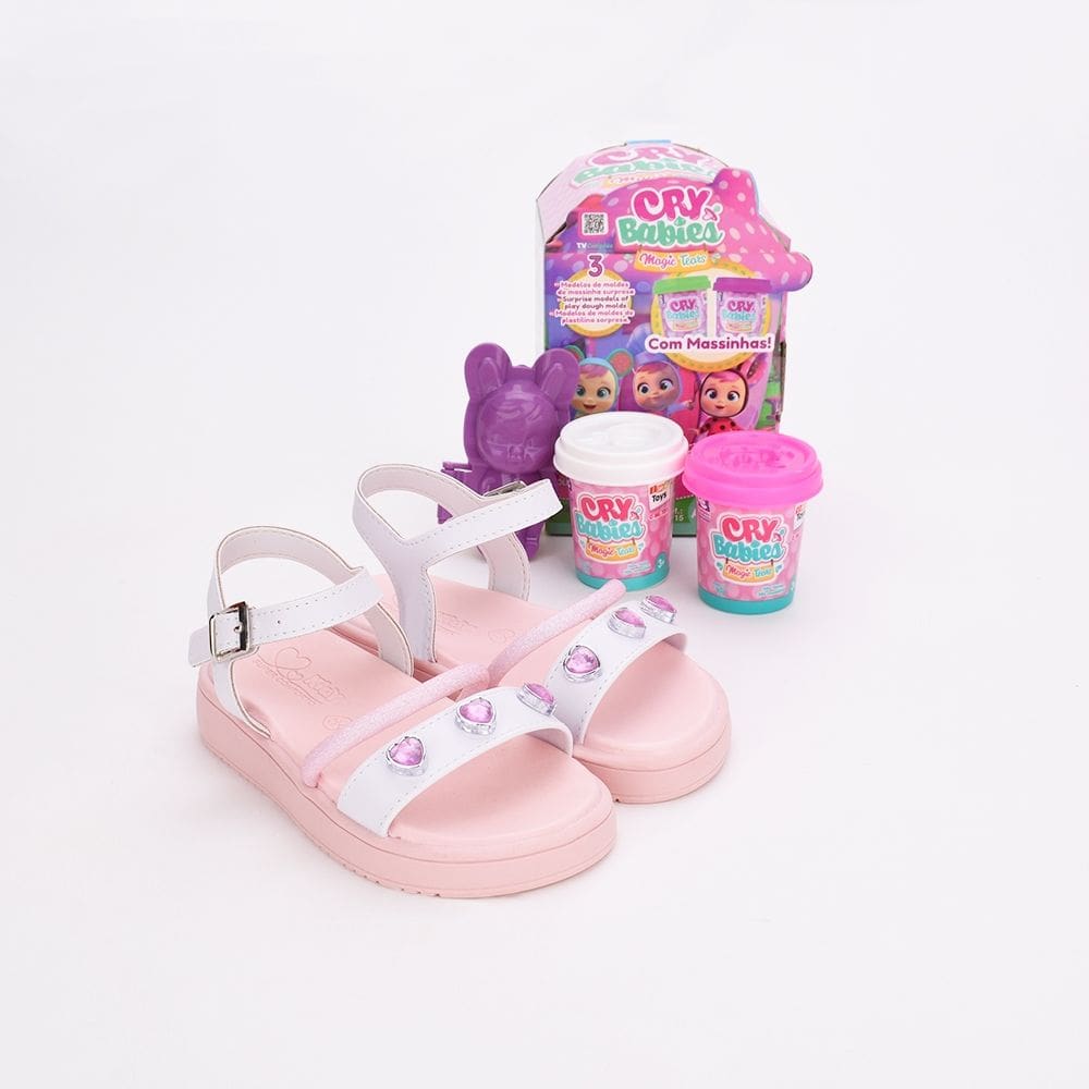 SAND.KIDY MINI FLAT FORM BRANCO/ROSA Kidy