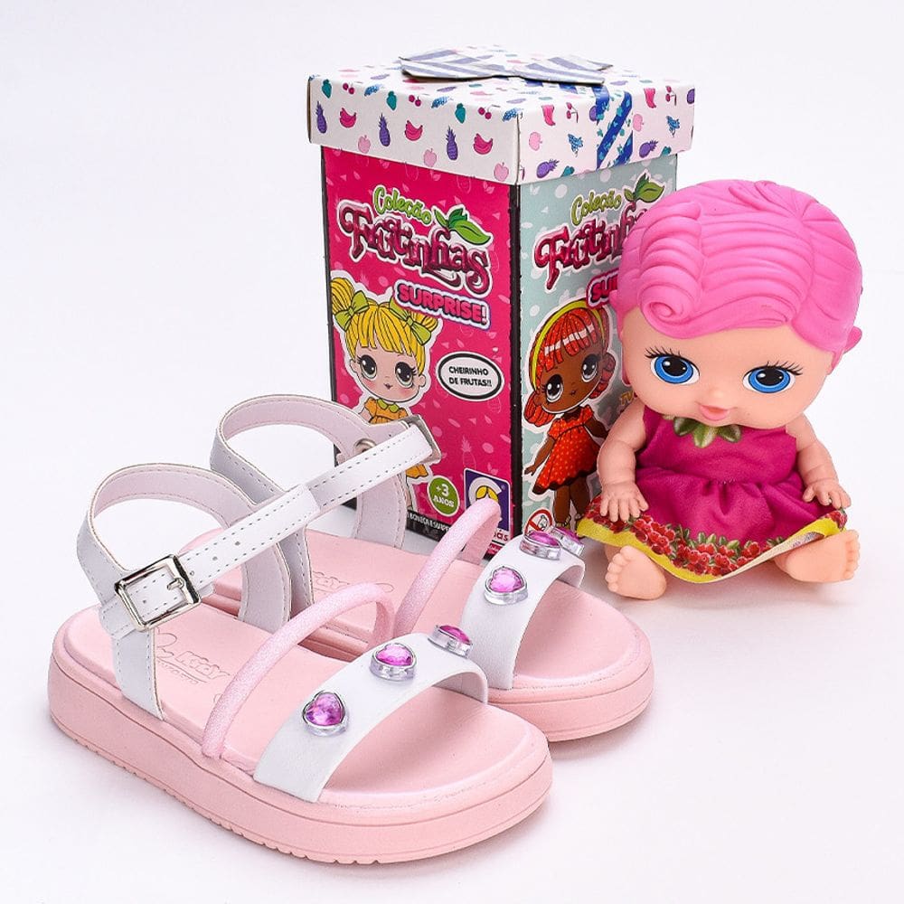 SAND.KIDY MINI FLAT FORM BRANCO/ROSA Kidy