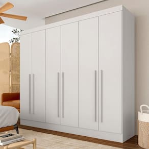 Guarda Roupa Casal 6 Portas 2 Gavetas Ester Branco - M.a