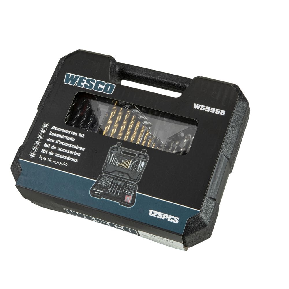 Kit de Brocas e Bits com 125 Peças Wesco - WS9958