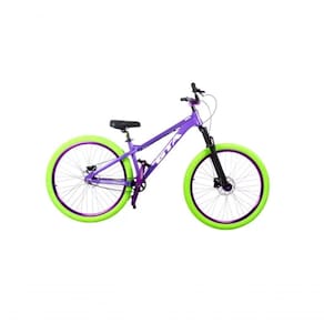 Bicicleta 26 Gta Gravity Cor Roxo Freeride Single Cubo K7 Barulhento Freio Hidráulico Garfo C/trava Pneu Flame Verde