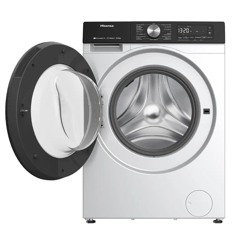 Reeembalado Lava e Seca 13kg Hisense Branca 13 Programas de Lavagem, Steam, Wi-fi Branca