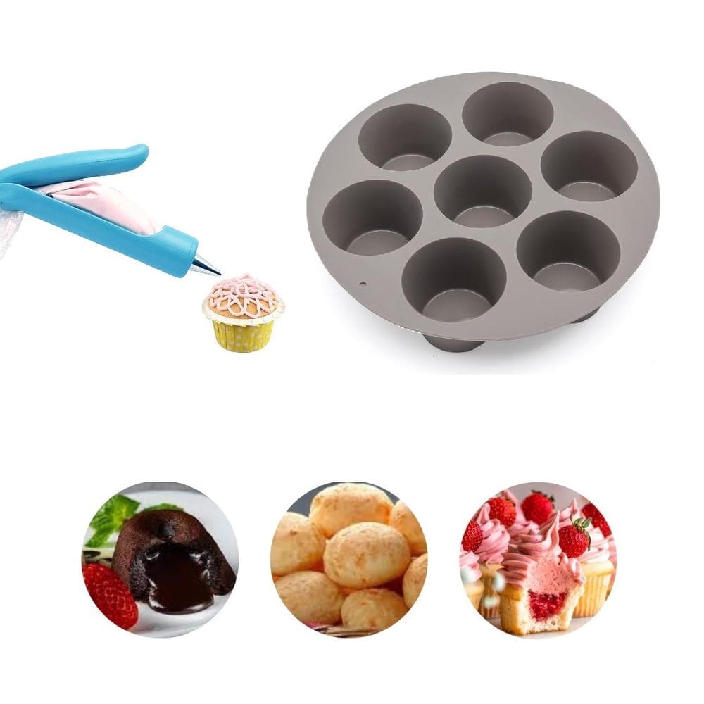 Kit Forma Para Cupcakes Muffins Com Caneta Confeiteiro