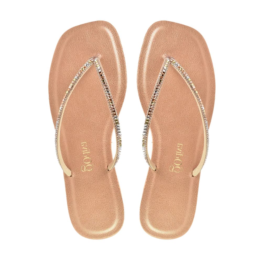 Sandália Feminina Godiva De Dedo Pedraria Ajustável Floather Cobre