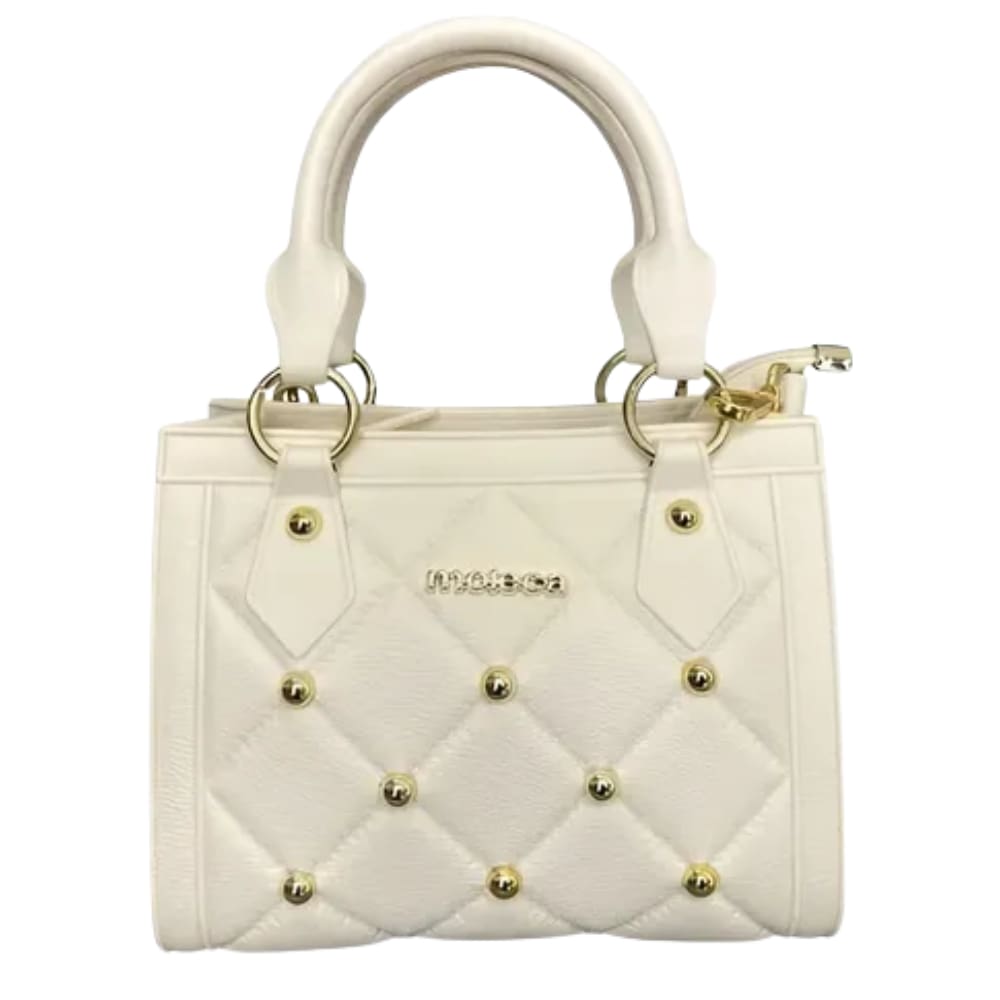 Bolsa Moleca Transversal Pequena Pedraria Alça de Mão Feminina Branco Off