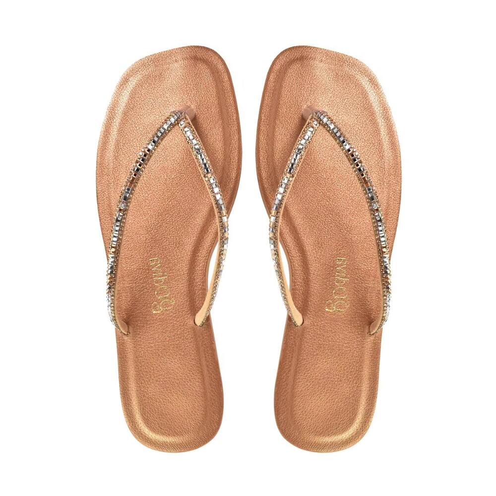 Sandália Feminina Godiva De Dedo Pedraria Ajustável Floather Bronze