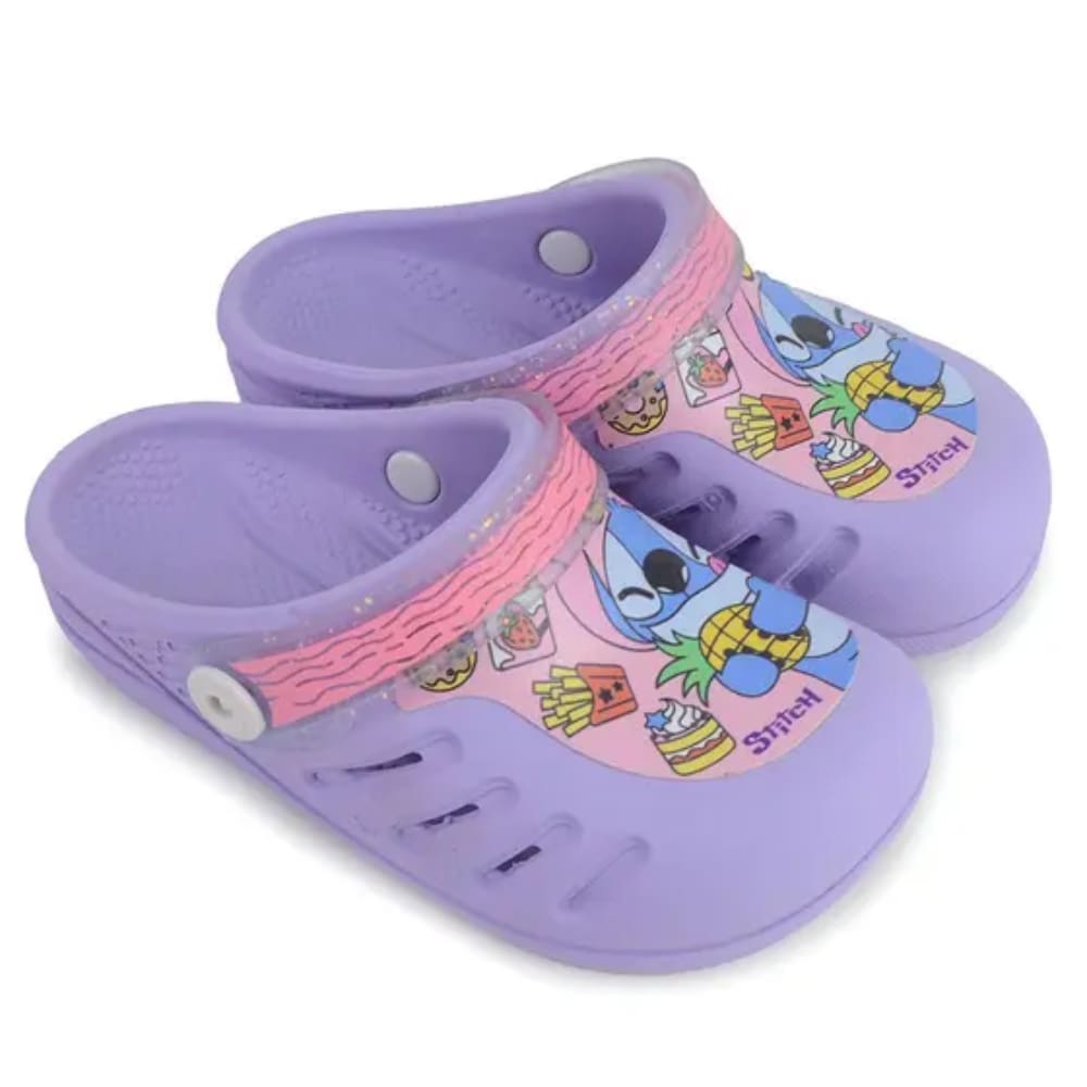 Sandalia Babuche Grendene Kids Feminina Stitch Lilas