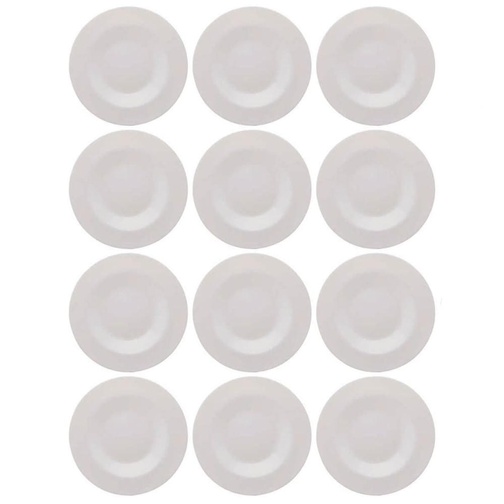 12 Pratos para Massa Risoto 28cm Vidro Opalino Branco Restaurante Hotel Bar Lyor Friends Time