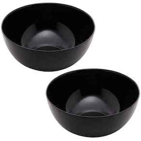 Kit 2 Saladeiras Bowl De Vidro 21cm 1,8l Tigela Cumbuca Lyor Diwali Black Opalino