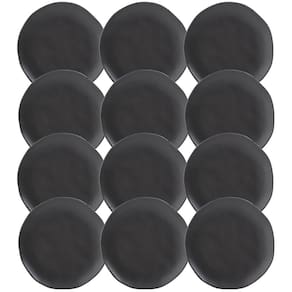 Jogo 12 Pratos de Sobremesa Porto Brasil 19cm Cerâmica Preto Fosco Mousse Petit Gâteau Brownie