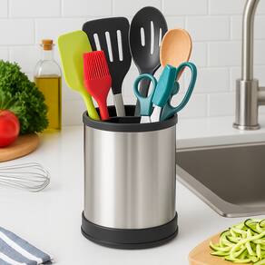 Organizador Inox 4 Divisórias Com Rolamento 360 Graus Escritorio Cozinha Banheiro