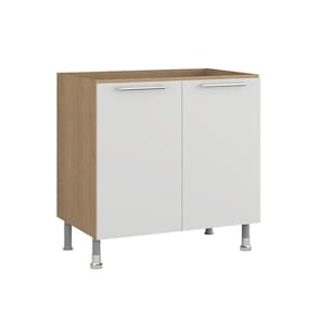 Balcão Cozinha Ditália Aspen 2Pt CD-102 Carvalho/Branco Cozy