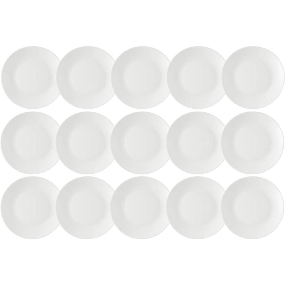 Kit 15 Pratos para Sobremesa Rasos Redondos 18cm Branco Coza Porções Petiscos Doces