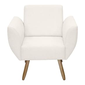 Poltrona Jolly Decorativa Em Tecido Boucle Com 1 Assento Branco