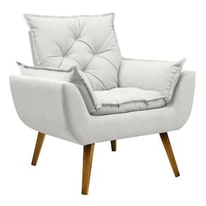 Poltrona Para Sala Decorativa Opala Linho Confortável Bege
