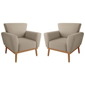 Conjunto Poltrona Para Sala De Recepção Viana Inca Castor