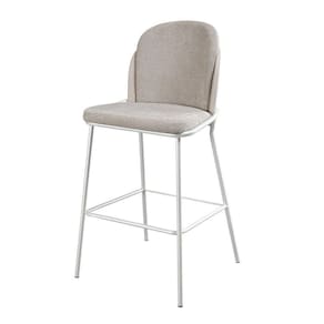 Banqueta Com Assento Estofado E Base Em Aço Carbono Com Pintura Automotiva – Luna Exclusiva Branco Perolado Automotivo