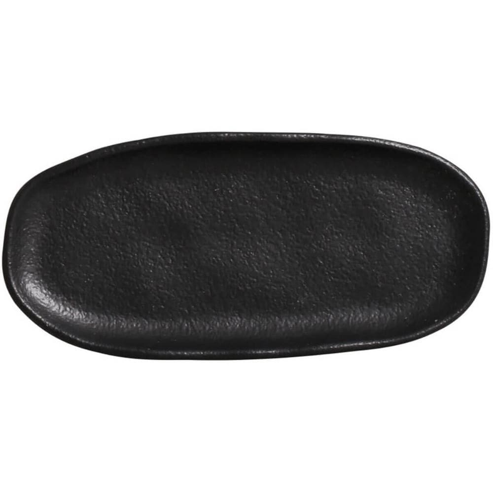 Kit 40 Travessas Rasas Sushi 16x8cm Orgânico Preto Matte Restaurante Japonês Buffet Porto Brasil