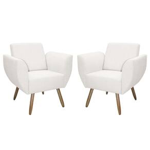 Kit De 2 Poltronas Jolly Cadeira Decorativa Em Tecido Boucle Branco